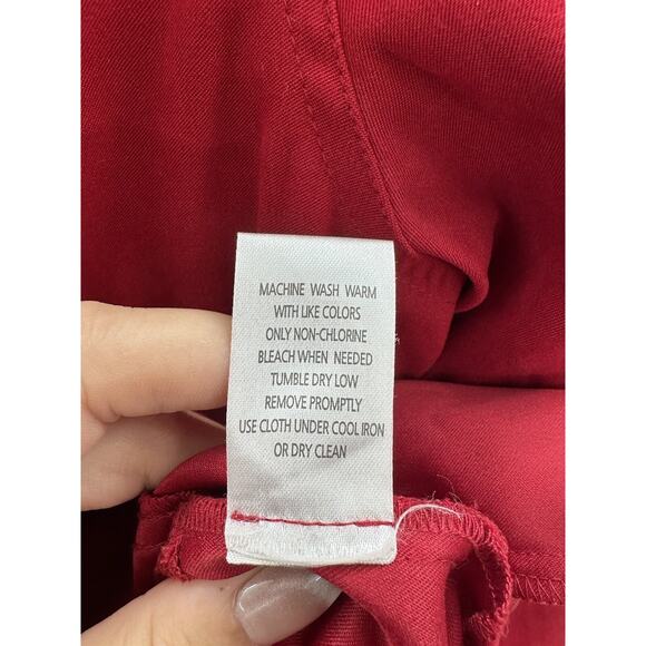 Womens Appleseeds Top Size Large Red Long Sleeve Button Up - Picture 11 of 16